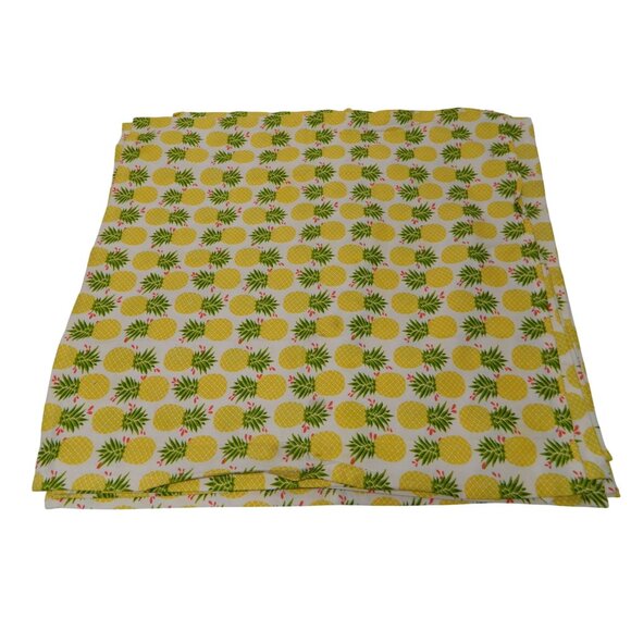 Yellow Pineapple Print Cotton Napkins 20" 100% Cotton Set Of 4 - Picture 1 of 8